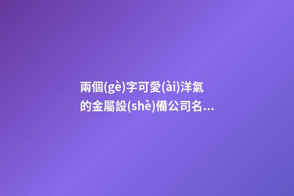 兩個(gè)字可愛(ài)洋氣的金屬設(shè)備公司名字大全 這類(lèi)適合提倡-第1張-公司起名-玄機(jī)派